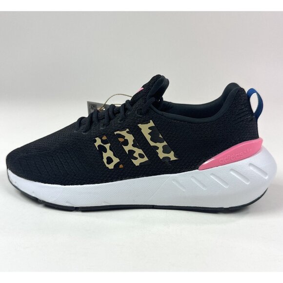 Adidas Swift Run 22 J Kids Black Pink Leopard Running Shoes Sneakers GX9215 - Picture 6 of 10